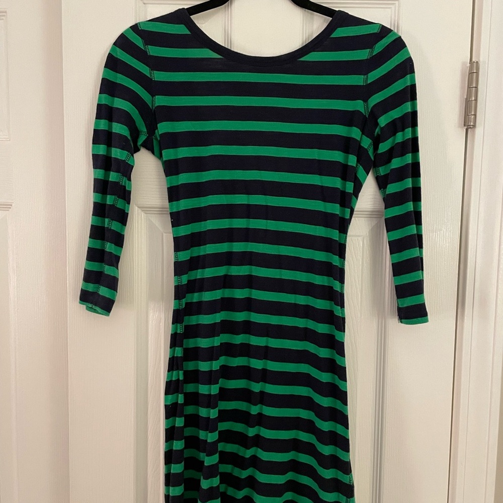 Express Striped Green and Black Dress